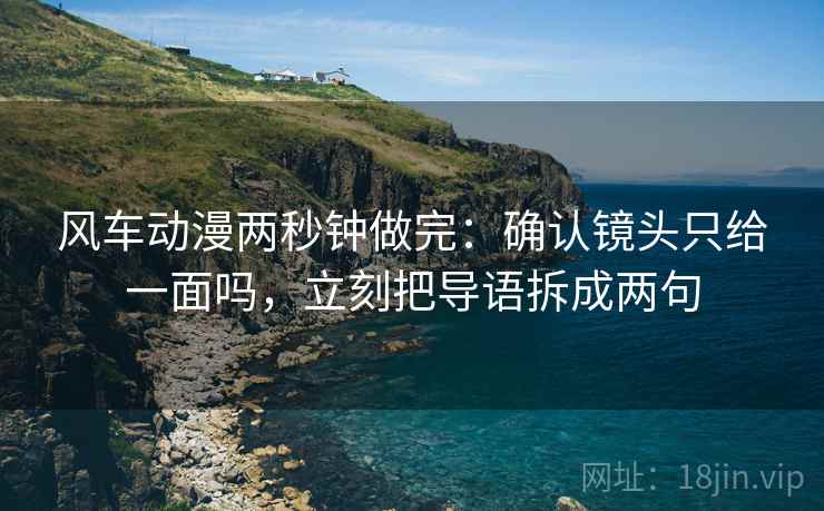 风车动漫两秒钟做完:确认镜头只给一面吗,立刻把导语拆成两句 风车动漫两秒钟做完:确认镜头只给一面吗,立刻把导语拆成两句
